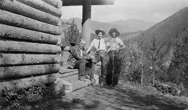 Pete Karst and Two Unidentified Travelers, Karst Stage Stop, Gallatin Canyon, Montana