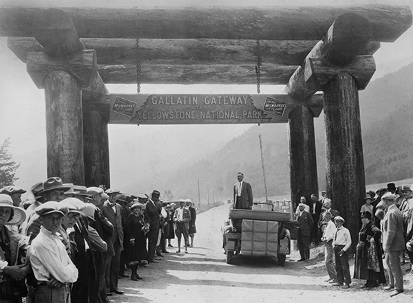 Dedication Ceremony of the Gallatin Gateway Arch to Yellowstone Park, Gallatin Canyon, Montana