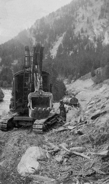 Steam Shovel Close to Sagebrush Point, Gallatin Canyon, Montana