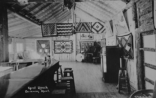 Postcard of Saloon at Karst Stage Stop, Gallatin Canyon, Montana
