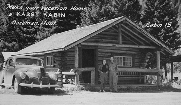 Postcard Advertising Karst Kamp and Stage Stop, Gallatin Canyon, Montana