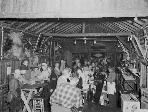 Customers at Karst Kamp and Stage Stop Saloon, Gallatin Canyon, Montana