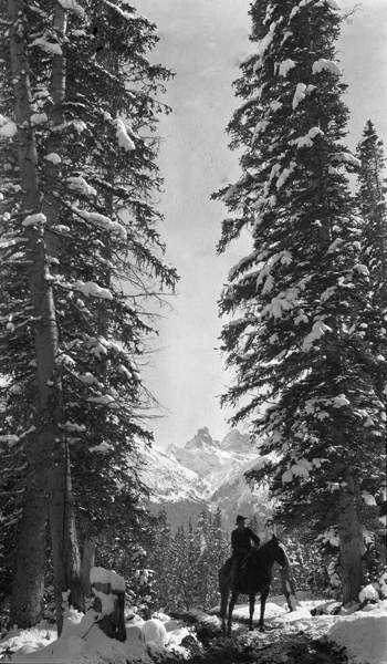 C.L. Harris on Horseback, Beartooth Mountains, Wyoming