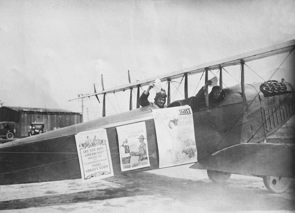 Pilot in a Bi-winged Airplane, White Sulphur Springs, Montana