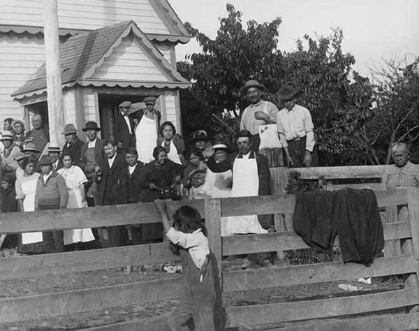 Group Picture of Clallam Outside Shaker Church, Jamestown, Washington