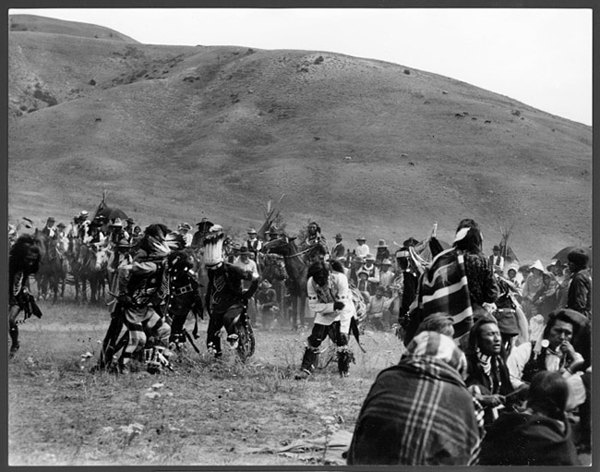 Nez Perce Dancing and Meeting, Colville Reservation, Washington