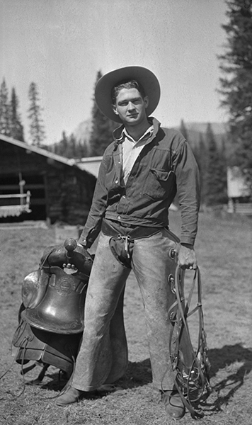 Cowboy with Saddle and Bridle, Unknown Location, Montana