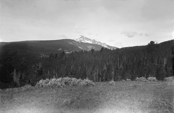 Distant View of Lone Mountain, Big Sky, Madison Range, Montana