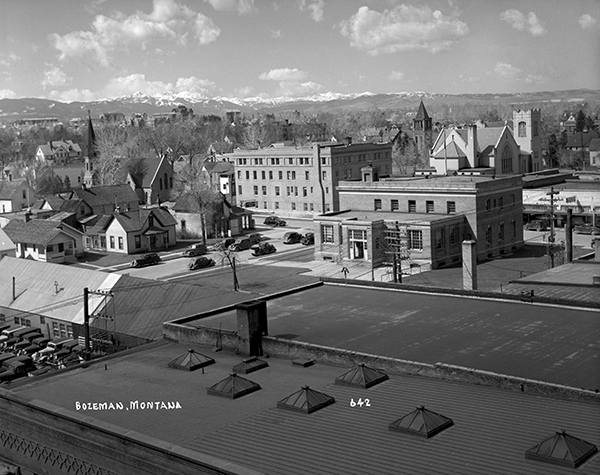 Aerial View of Buildings and Homes in Bozeman, Montana