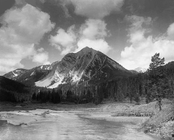 View of Taylor Peaks in the Madison Range, Montana
