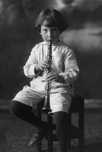 Alfred Chris Schlechten, Jr. with Clarinet, Bozeman, Montana