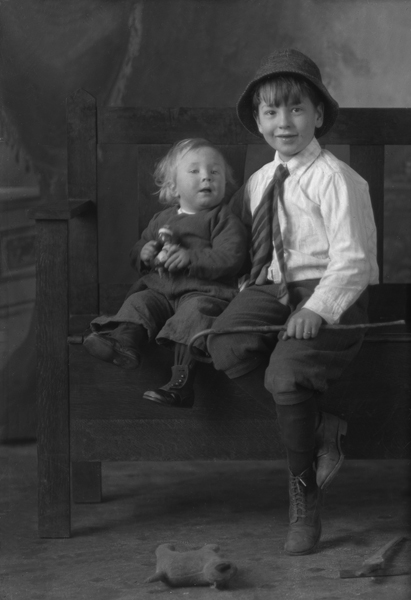 Portrait of Two Boys, Possibly Alfred Chris and Frederich Schlechten, Bozeman, Montana