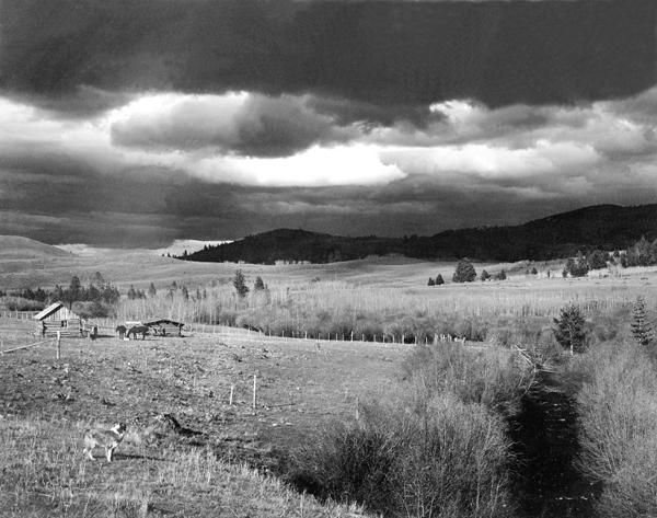 View of Sunset on Spanish Creek, Madison Range, Montana