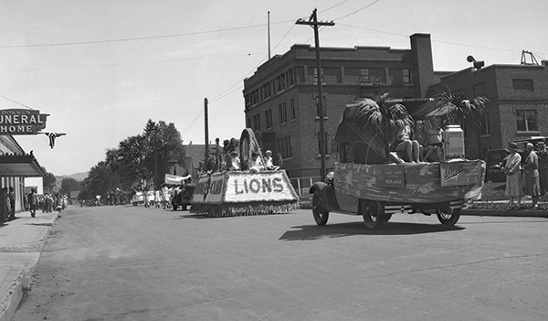 Lions Club and Other Floats in a Parade, Downtown Bozeman, Montana