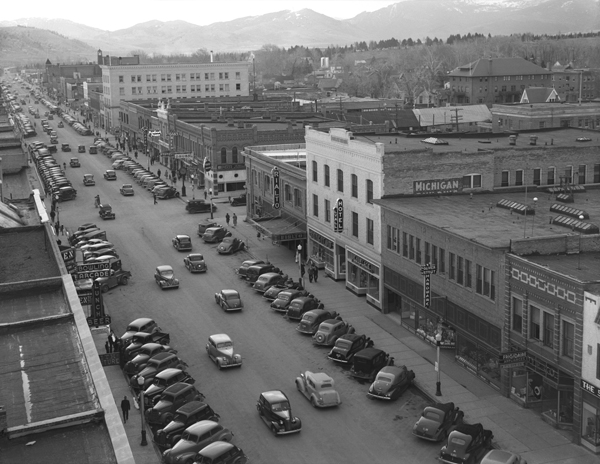 Main Street, Bozeman, Montana Looking Southeast from the Baxter Hotel