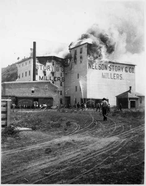 Nelson Story Flour Mill Fire, Bozeman, Montana