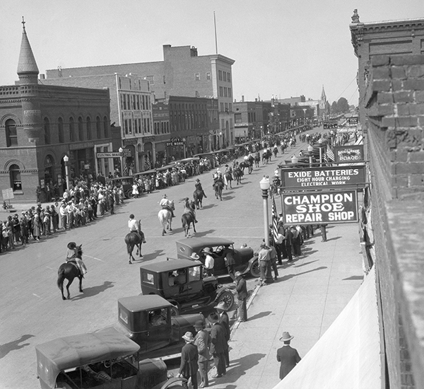 View of the Roundup Festival Parade, Bozeman, Montana