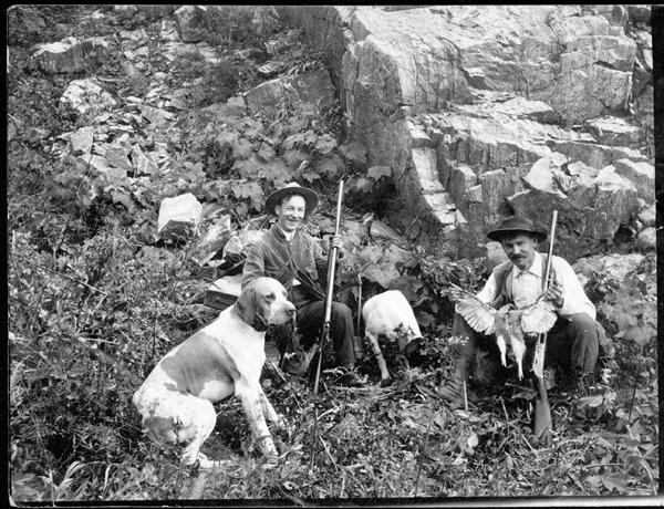 Alfred and Albert Schlechten Bird Hunting near Bozeman, Montana