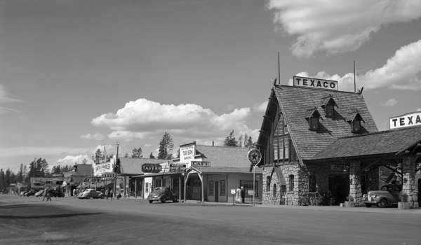 View of Businesses on Yellowstone Avenue in West Yellowstone, Montana