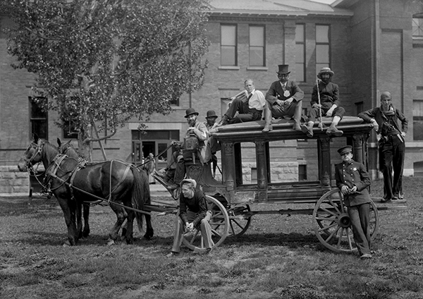 Horse Drawn Hearse in Gallatin County High School Parade, Bozeman, Montana