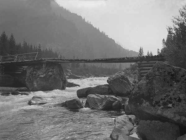 Footbridge Over West Gallatin River, Gallatin Canyon, Montana