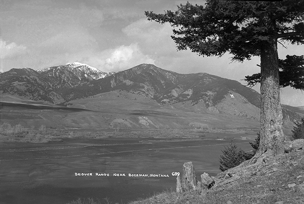 View of the Bridger Mountain Range north of Bozeman, Montana