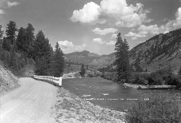 View of Gallatin River Flowing Next to Highway 191, Gallatin Canyon, Montana