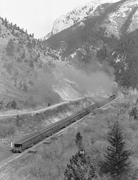 A Northern Pacific Train in Rocky Canyon near Bozeman, Montana