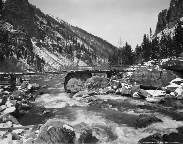 Old Bridge Over West Gallatin River in the Gallatin Canyon, Montana
