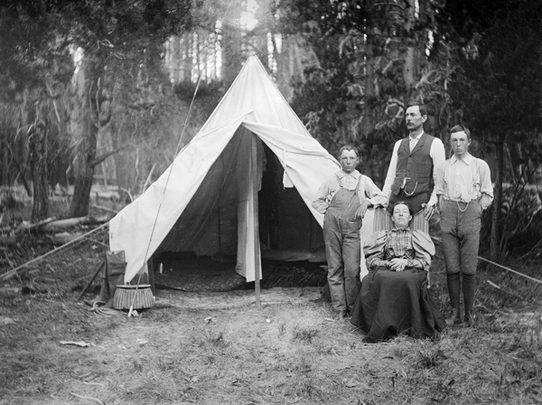 Lamme Family Camping at Chisholm Camp, Hyalite Canyon, Montana