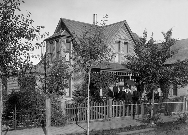 Group in Front of Fletcher House, Bozeman, Montana