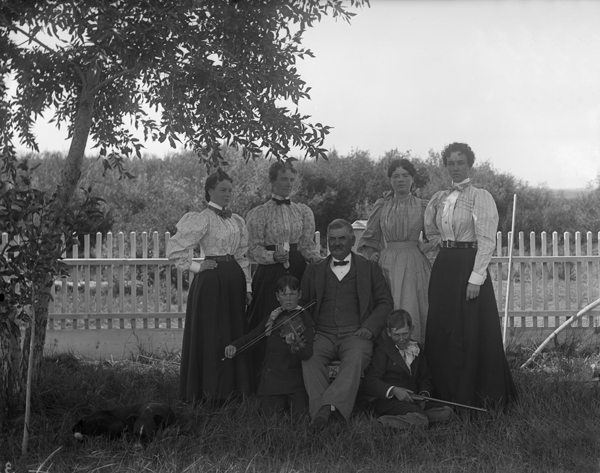 Portrait of Cowan Family Group at Cowan Ranch Near Bozeman, Montana