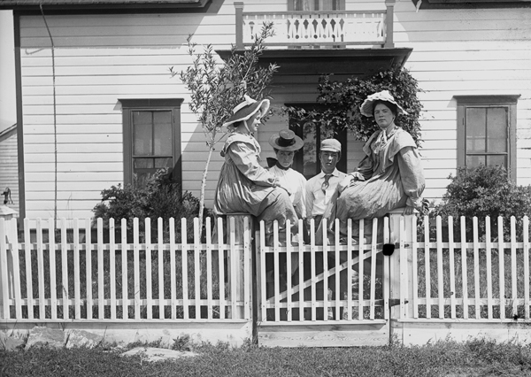 Cowan Girls on Fence at Cowan Ranch, Bozeman, Montana