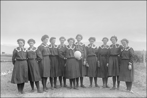 Group Portrait of Montana State College Women Basketball Team, Bozeman, Montana