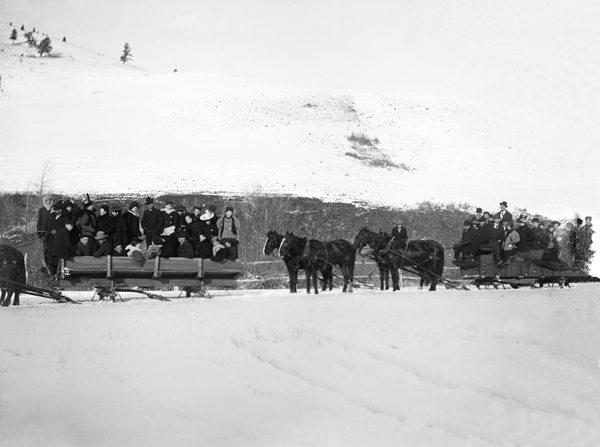 High School Straw/Hay Ride in Snow, Unknown Location, Montana