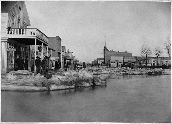 Flood and Ice Jam on the Tongue River, Miles City, Montana Territory
