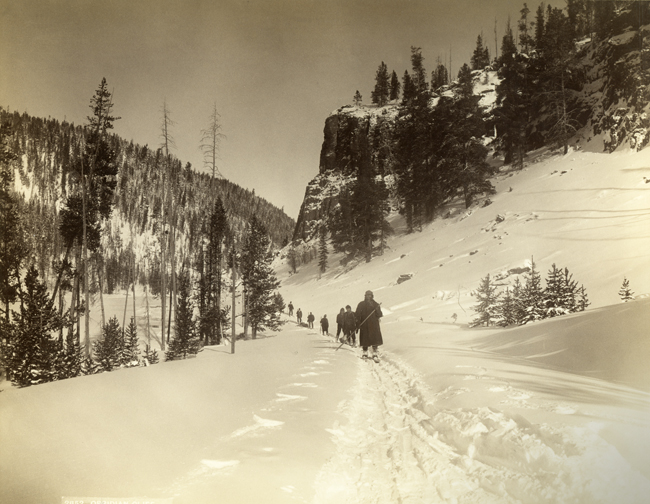 Obsidian Cliffs, 1887 Haynes Winter Expedition, Yellowstone National Park, Wyoming Territory
