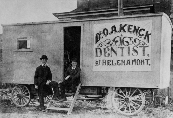 Dr. Oscar A. Kenck and Traveling Dental Car, Helena, Montana