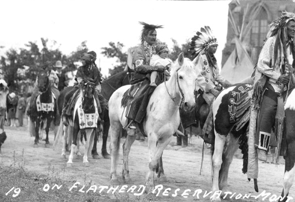 Flathead Indians on Horseback, St. Ignatius, Montana