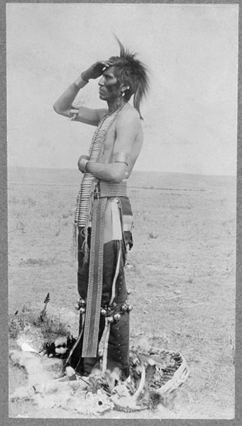 Portrait of an Indian Man Wearing Decorated Belts, Unknown Location