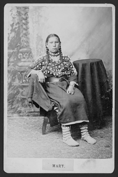 Portrait of Young Indian Woman Named Mary, Unknown Location