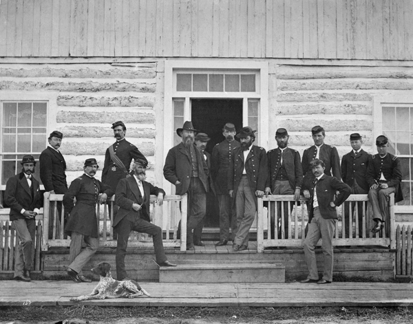 Lieutenant Colonel Baker and Officers, Fort Ellis, Montana Territory