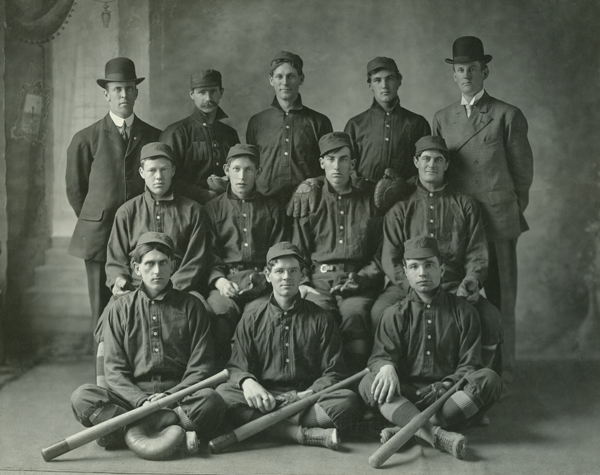 Group Portrait of Montana State College Baseball Team, The Aggies, Bozeman, Montana