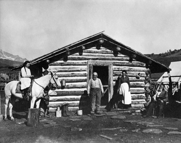 Frank Crail and Family at Cabin in the Gallatin Canyon, Big Sky, Montana