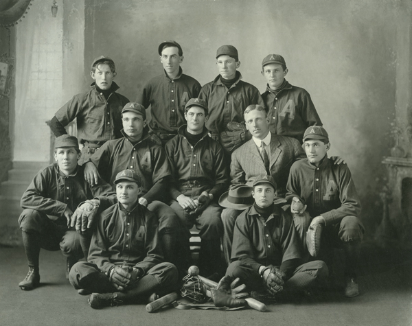 Group Portrait of the Montana State College Baseball Team, The Aggies, Bozeman, Montana