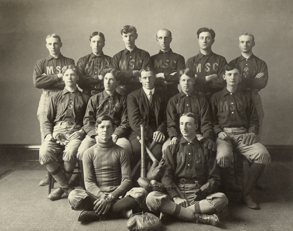 Group Portrait of the Montana State College Baseball Team, The Aggies, Bozeman, Montana