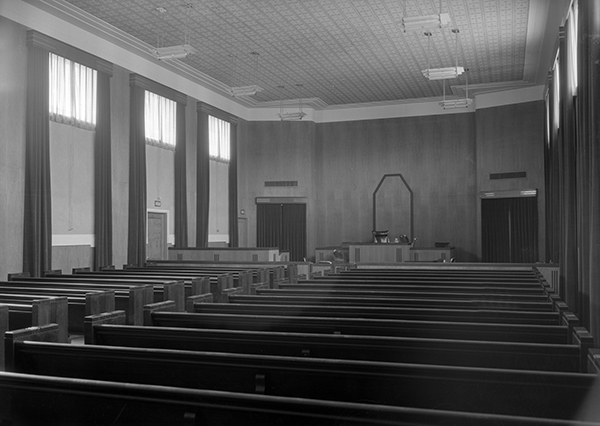 Interior View of the Courtroom in the Gallatin County Courthouse, Bozeman, Montana