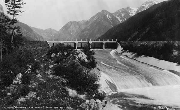 Dam and Spillway, McDonald Lake, Mission Mountains, Montana