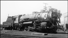NP 1844, a 2-8-2 Mikado Class W-5, being serviced at Missoula, Montana.