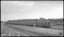 NP 2603, Class A pulling CCC, Civilian Conservation Corp, Special E out of east end of Livingston yards.  18 cars 